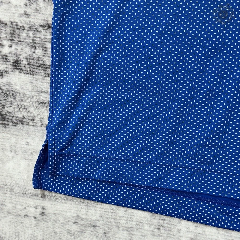 FootJoy Golf Polo Shirt Men's L Blue White Print PGA Championship Performance‎